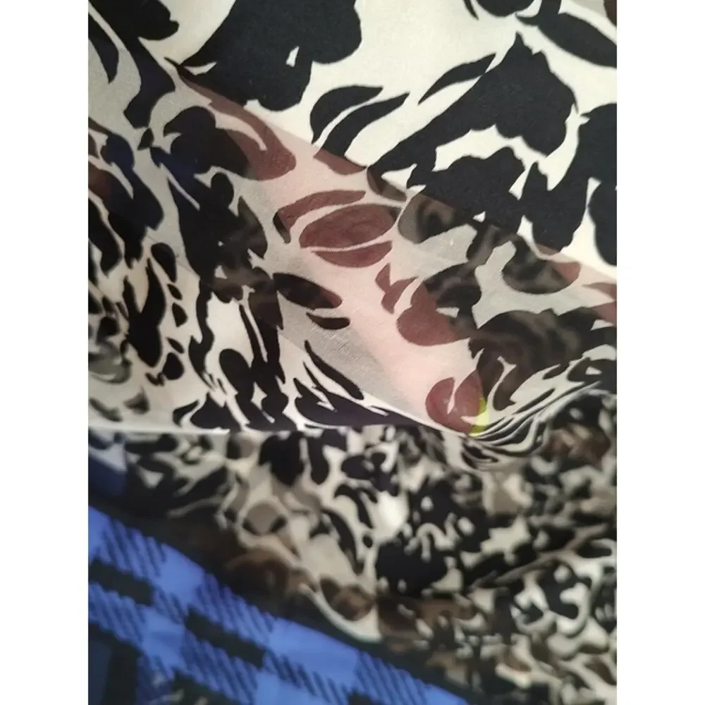 YSL floral plaid silk scarf stole vintage EUC